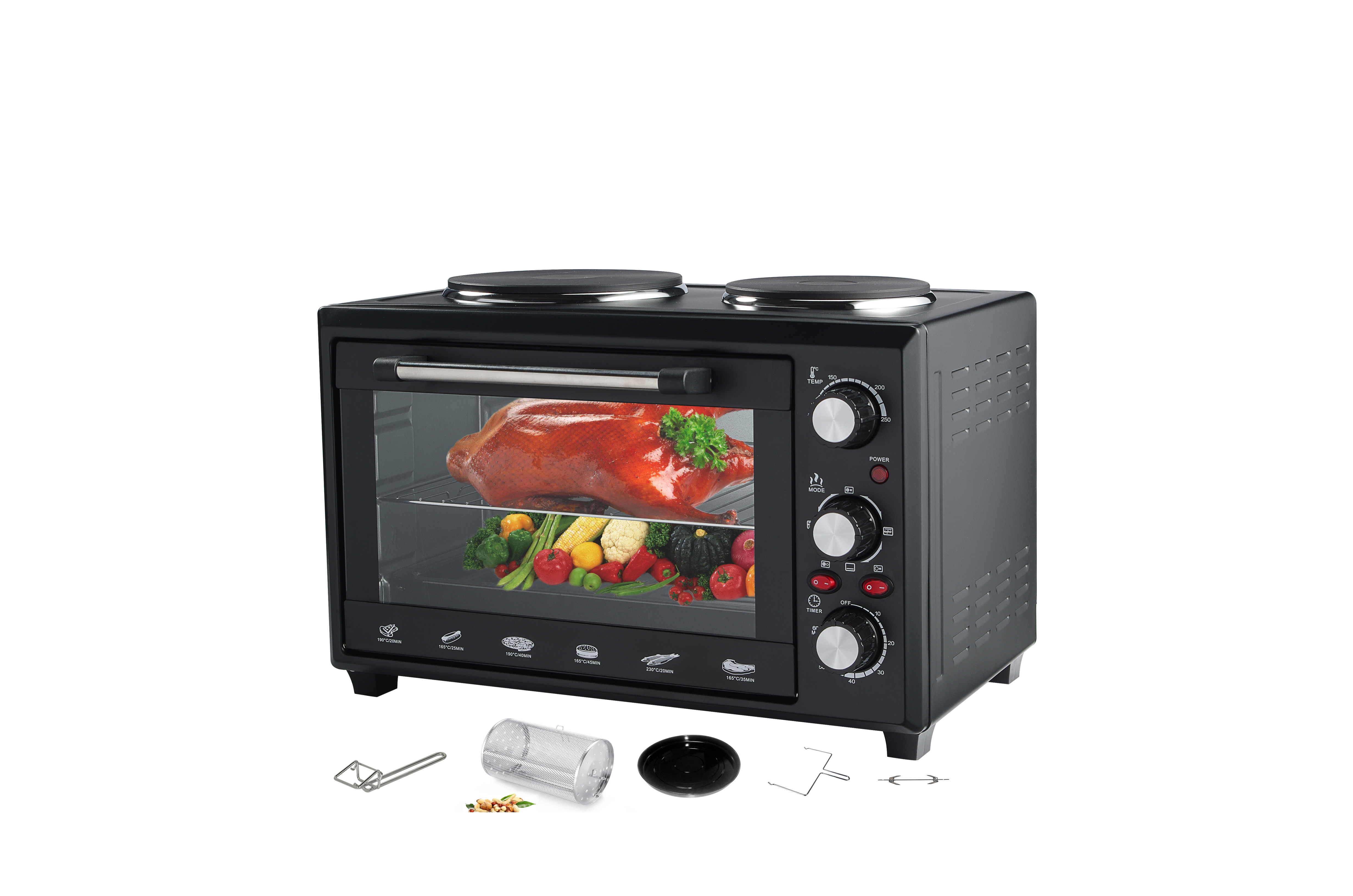 28L Toaster Oven with Hotplate_ HL-28T Black